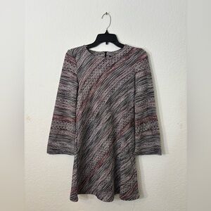ZARA W&B Textured Knit Swing Dress Long Sleeve Women’s Size Small